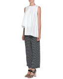 Half-Moon Ankle Track Pants, Black