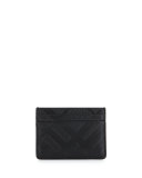 Sandon Embossed-Check Card Case, Black