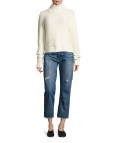 Chunky Cowl-Neck Sweater, Winter White