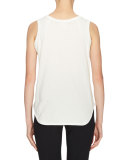 Jersey Shirttail Tank, White