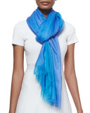 Featherweight Cashmere Dip-Dye Shawl, Cobalt