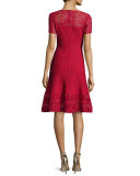 Rubin Lace-Trim Fit-&-Flare Dress, Ruby