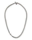 Double-Strand Chain Necklace with Champagne Diamond Scroll