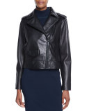 Lambskin Leather Moto Jacket 