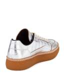 Eden Metallic Leather Creeper, Silver