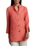 Linen Wooden-Button Jacket