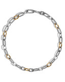 Men's Classic Chain Sterling Silver & Gold Link Necklace