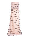 Tiered Silk Organza Strapless Gown, Light Pink