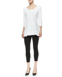 Interlock-Knit High-Low Tunic, Petite