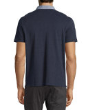 Slub Jersey Polo w/Contrast Trim, Navy