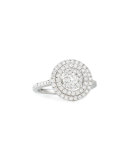 Bouquet 18k White Gold Round Diamond Ring, Size 6.5