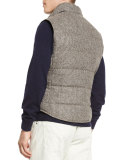 Reversible Quilted Tweed Vest