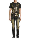 Distressed Cargo Skinny Jeans, Blue/Black