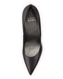 Nouveau Leather Pointed-Toe Pump, Black