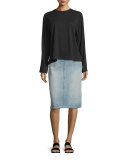 Open-Back Pima-Blend Top, Black