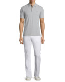 Slim-Fit Straight-Leg Jeans, White  