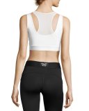 Racing Layered Sports Bra, White