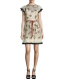 Blooming Garden Short-Sleeve Tulle Dress