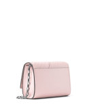 Yasmeen Small Quilted Leather Clutch Bag, Cameo