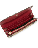 Porter House Check & Leather Continental Wallet, Military Red