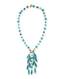 Turquoise Station Fringe Necklace, 30"