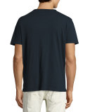 Raw-Pocket Crewneck T-Shirt, Navy