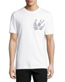 Swallow Logo Crewneck T-Shirt, Optic White
