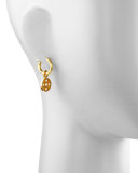 Big Baby Hammered 19k Gold Hoop Earrings, 1/2"