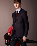 Modern-Fit Wool Suit, Navy 