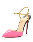Rivierina Patent Red Sole Pump, Shocking Pink