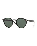 Round Plastic Sunglasses, Black