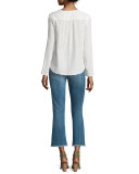 The Retreat Long-Sleeve Henley Top, Dirty White