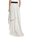 Striped High-Low Maxi Skirt, Multi
