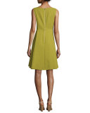 Nina Sleeveless Bateau-Neck Fit-&-Flare Dress