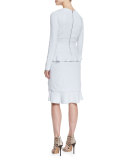 Ruffled Peplum Slit Dress