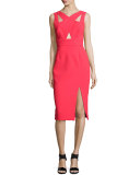 Sleeveless Crisscross Sheath Dress, Poppy
