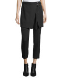 Skirted Cropped Pants, Black