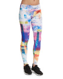 Graphic-Print Long Sport Leggings, Waikiki