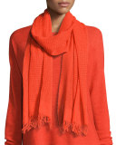 Wool Open-Network Scarf, Poppy