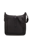 Unlined Leather Feed Bag, Black