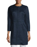 Textured Woven Button-Front Jacket 