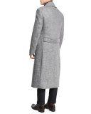 Cashmere Turtleneck Long-Sleeve Sweater, Charcoal Melange