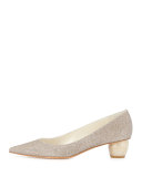Poco Metallic Fabric Pump, Platinum