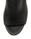 Gabrielle Leather Cutout Bootie, Black