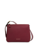 Helmsley Small Leather & House Check Crossbody Bag, Dark Plum