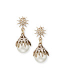 Electra Pearly Crystal Ball Drop Earrings