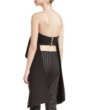Pippin Strapless Crepe Top, Black