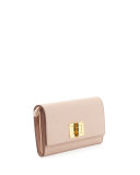 Natalia Turn-Lock Wallet-on-Chain, Nude