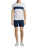 Chest-Stripe Short-Sleeve T-Shirt, Navy
