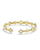 Venetian Quatrefoil Single-Row Bracelet with Diamonds in Gold